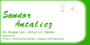 sandor antalicz business card